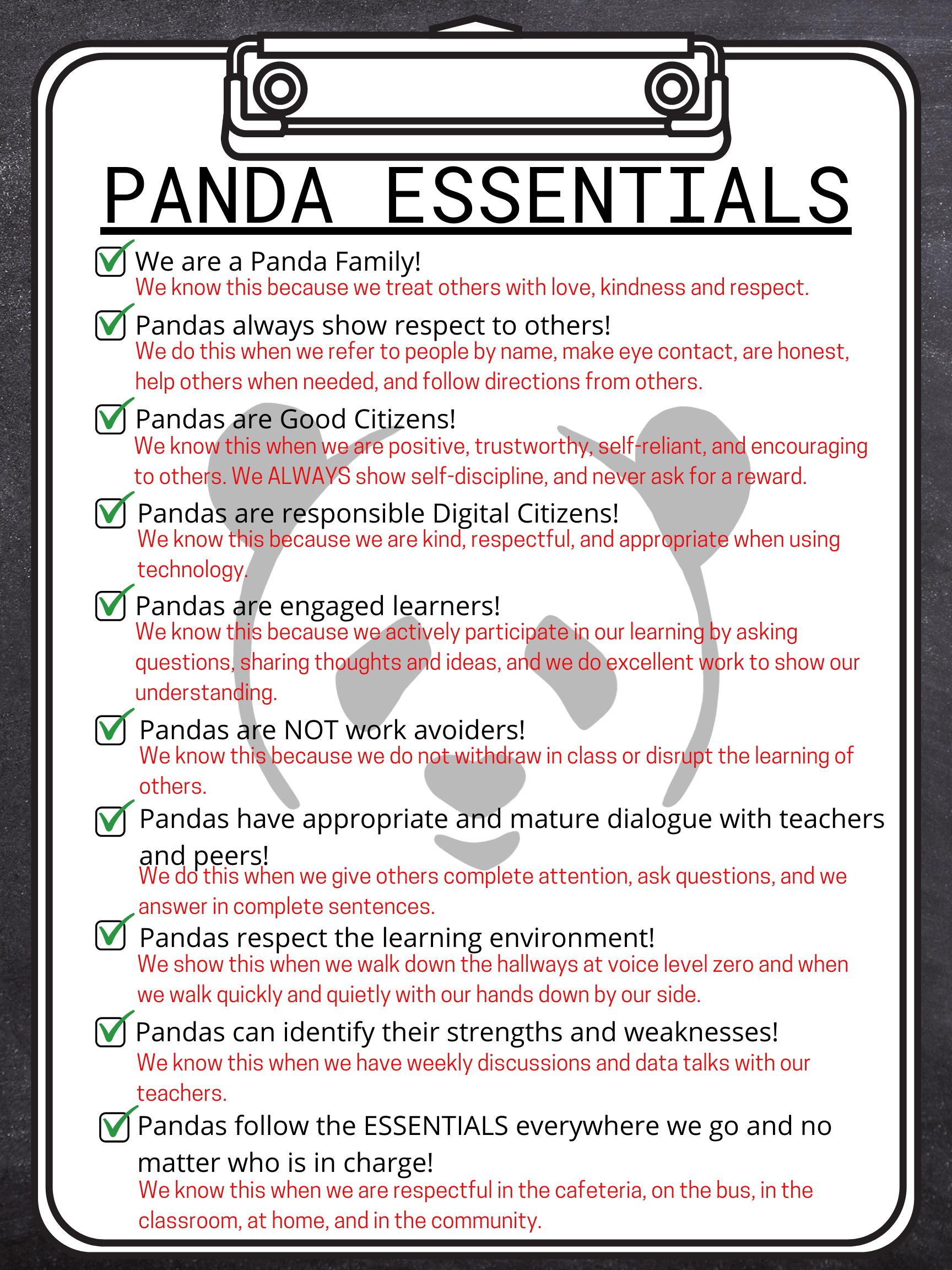 Picture of Signal Hill Elementary's Panda Essentials